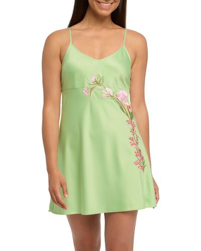 Rya Collection Valencia Embroidered Chemise - Green