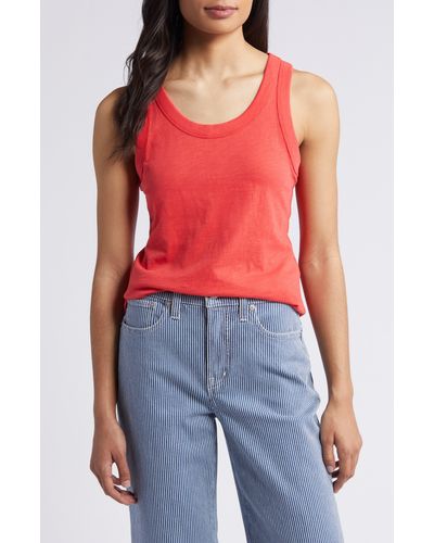 Madewell Whisper Cotton Tank - Red