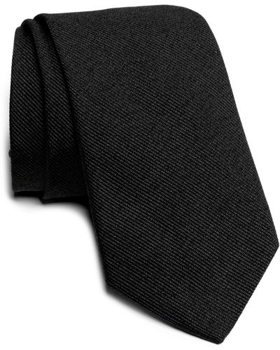 Jack Victor Bowman Solid Silk Blend Tie - Black