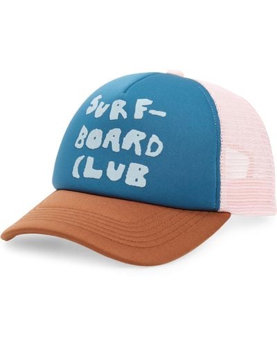 Stockholm Surfboard Club Pete Logo Trucker Hat - Blue