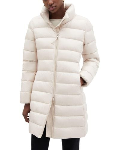 Mango Quilted Water Repellent Down Coat - White