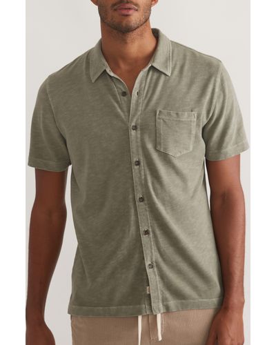 Marine Layer Cotton Slub Button-up Shirt - Green