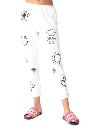 Electric and Rose Siesta Doodle Sweatpants - White