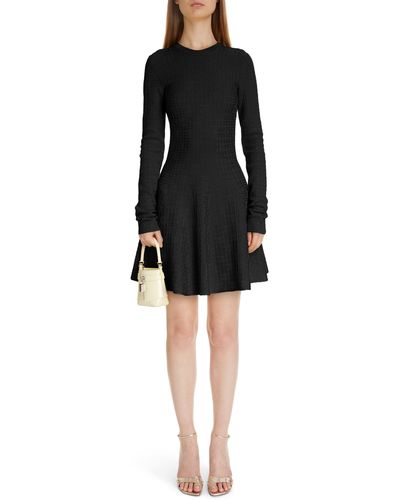 Givenchy 4g Jacquard Knit Long Sleeve Minidress - Black