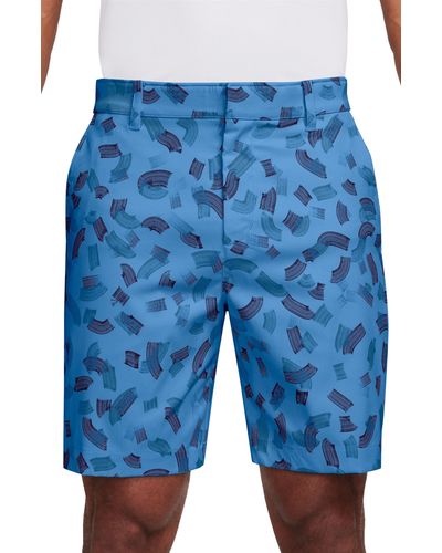 Nike Dri-fit Print Flat Front Golf Shorts - Blue