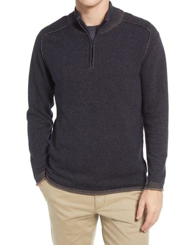 The Normal Brand Jimmy Cotton Quarter-zip Sweater - Blue
