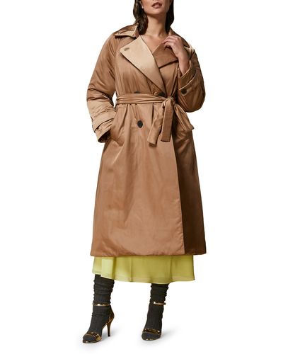 Marina Rinaldi Belted Water Repellent Trench Coat - Natural