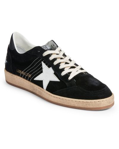 Golden Goose Ballstar Star-appliqué Suede Low-top Sneakers - Black