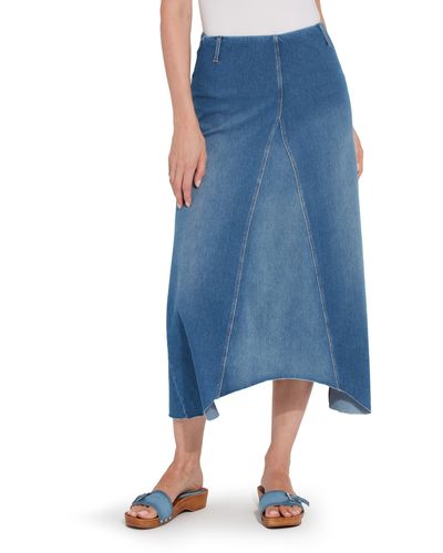 Lyssé Camille Denim Midi Skirt - Blue