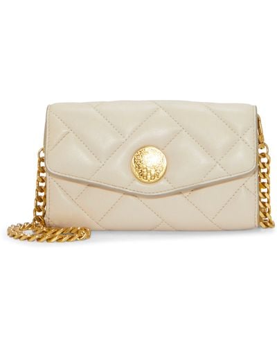 Vince Camuto Kisho Quilted Leather Wallet On A Chain - Natural