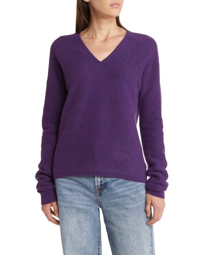 Nordstrom Cashmere V-neck Sweater - Purple