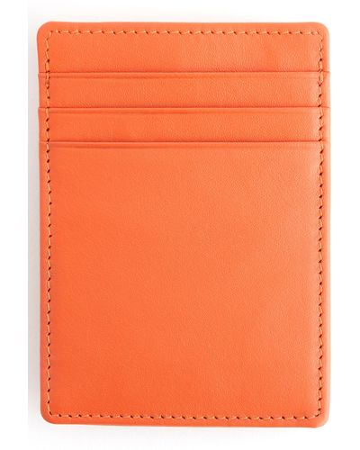 ROYCE New York Personalized Magnetic Money Clip Card Case - Orange