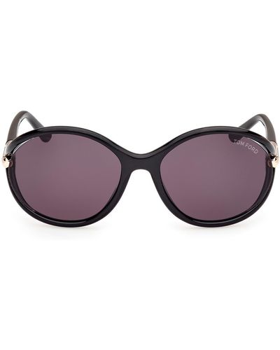 Tom Ford Melody 59mm Round Sunglasses - Purple