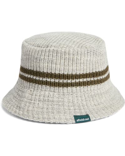 Afield Out Morro Stripe Wool Bucket Hat - White