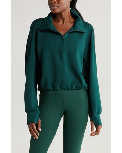 Zella Modal Half Zip Pullover - Green