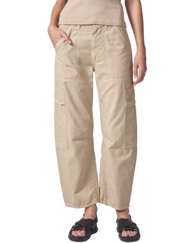 Citizens of Humanity Marcelle Low Rise Barrel Cargo Pants - Natural
