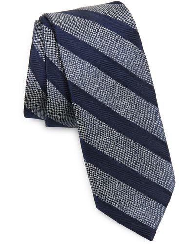 Nordstrom Hale Stripe Silk Tie - Blue