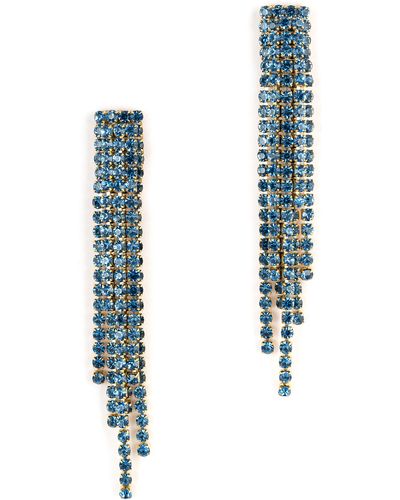 Deepa Gurnani Elisa Crystal Linear Drop Earrings - Blue