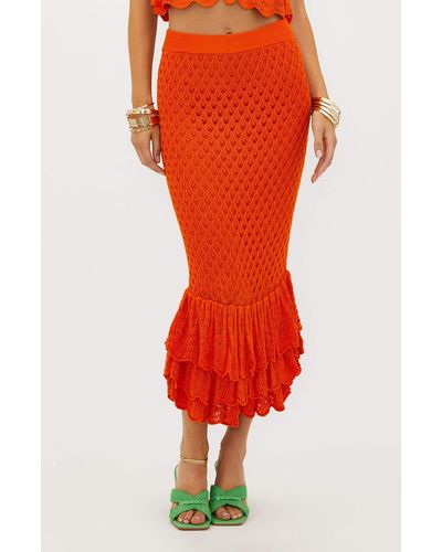 Beach Riot Polly Cover-up Maxi Skirt - Red