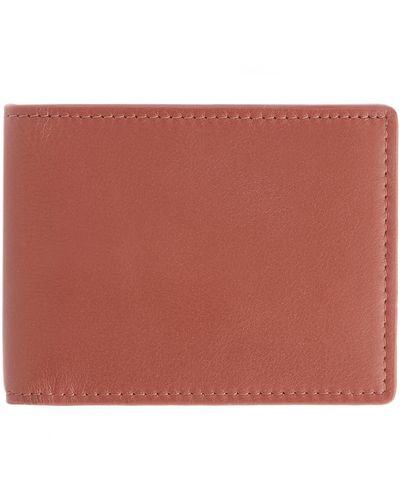 ROYCE New York Personalized Slim Bifold Wallet - Red