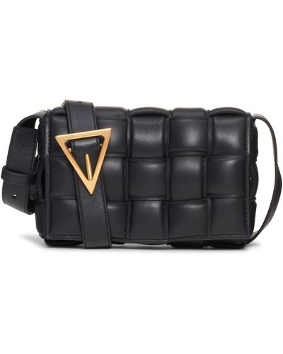 Bottega Veneta Small Padded Cassette Intrecciato Leather Crossbody Bag - Black