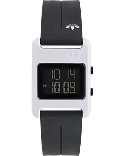 adidas Resin Case Silicone Strap Digital Watch - Black