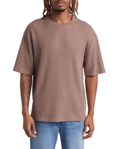 PacSun Boxy Waffle Knit T-shirt - Gray