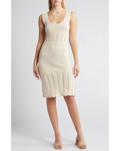 French Connection Nellis Sleeveless Cotton Sweater Dress - Natural