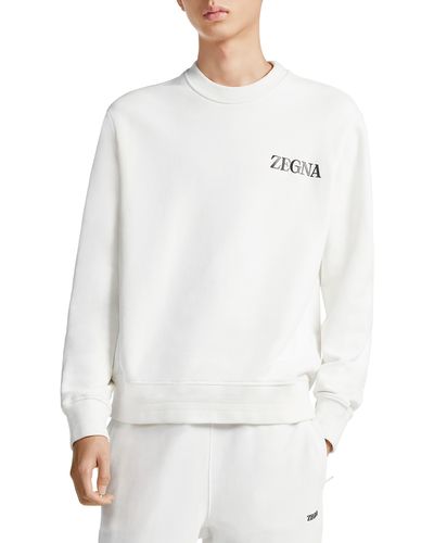 Zegna Cotton French Terry Sweatshirt - White
