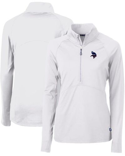 Cutter & Buck Minnesota Vikings Adapt Eco Knit Stretch Recycled Half-zip Pullover Top At Nordstrom - Gray
