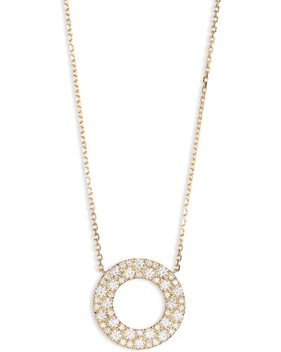 Bony Levy Diamond Open Circle Pendant Necklace - White