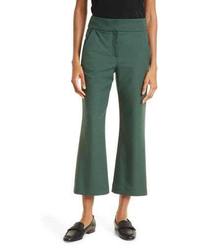 Veronica Beard Cormac High Waist Crop Flare Pants - Green