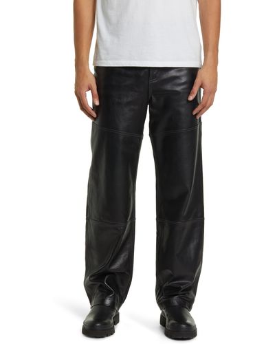 FRAME Lambskin Leather Pants - Black