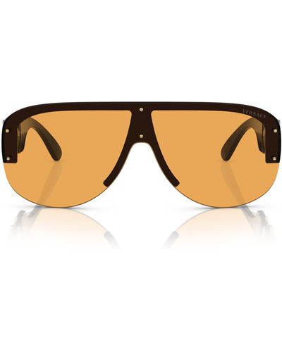 Versace 148mm Shield Sunglasses - Natural