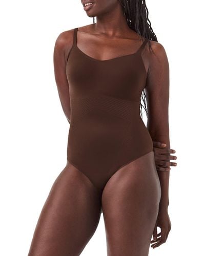 Spanx Thinstincts 2.0 Camisole Thong Bodysuit - Brown