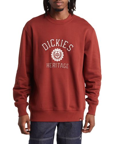 Dickies Oxford Logo Appliqué Crewneck Sweatshirt - Red