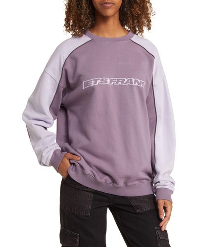 iets frans... Panel Cotton Sweatshirt - Purple