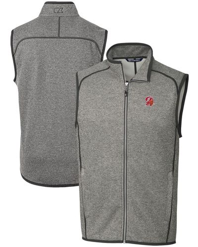 Cutter & Buck Tampa Bay Buccaneers Throwback Logo Mainsail Sweater-knit Big & Tall Full-zip Vest At Nordstrom - Gray