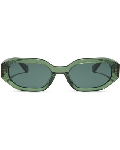 DIFF Allegra 53mm Polarized Rectangular Sunglasses - Green