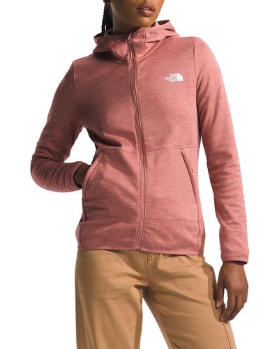 The North Face Canyonlands Full Zip Hooded Fleece Jacket - Red