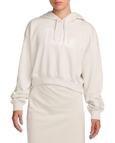 Nike Sportswear Club Fleece Gx Crop Hoodie - Natural