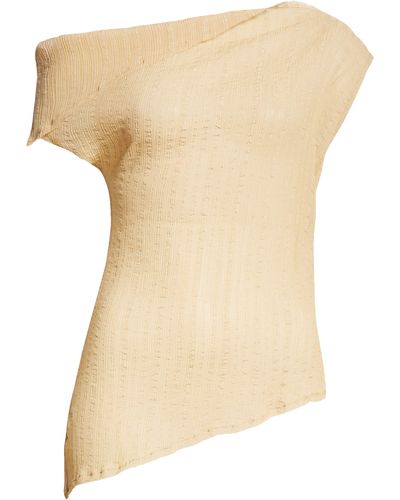 Paloma Wool Susan Asymmetric One-shoulder Sheer Top - Natural