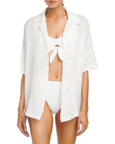 Robin Piccone Oversize Cover-up Shirt - White