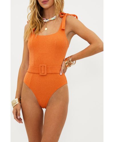 Beach Riot Sydney Belted One-piece Swimsuit - Orange