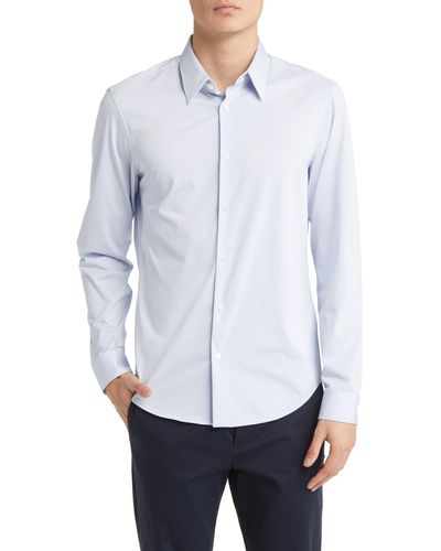 Theory Sylvain Nd Structure Knit Button-up Shirt - White
