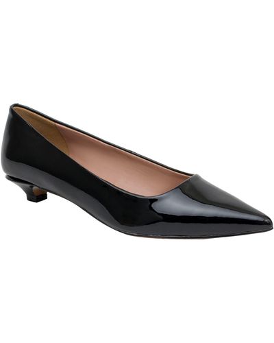 Linea Paolo Banks Patent Kitten Heel Pointed Toe Pump - Brown