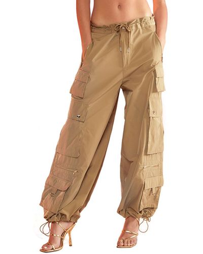 Cynthia Rowley Nylon Cargo Pants - Natural