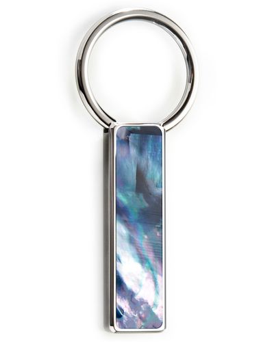 M-clip Mother-of-pearl Key Chain - Blue