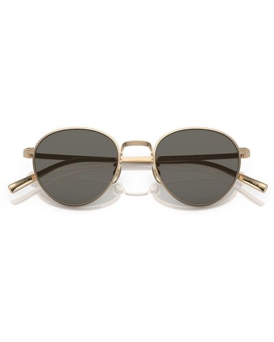 Oliver Peoples Rhydian 49mm Round Sunglasses - Metallic