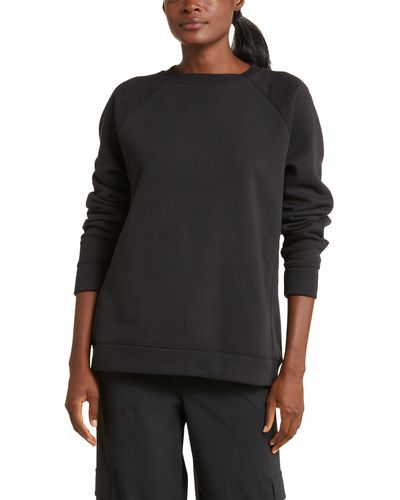 Zella Harmony Oversize Crewneck Sweatshirt - Black